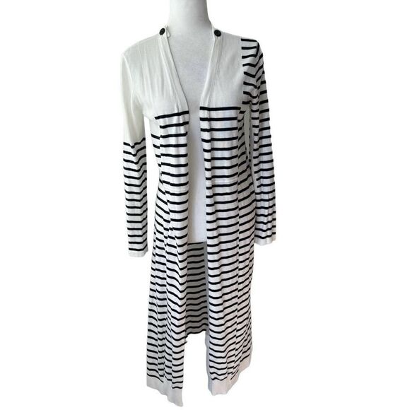 CAbi Cardigan Duster  Open Front Blue White 5141 Victory Size S - Picture 13 of 13